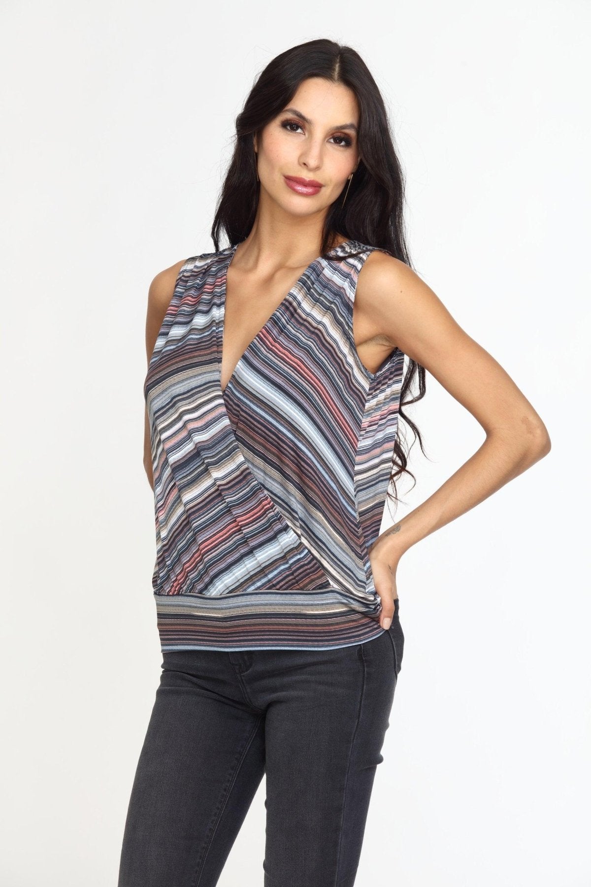 Guadalupe Stretch Surplice Top-FINAL SALE