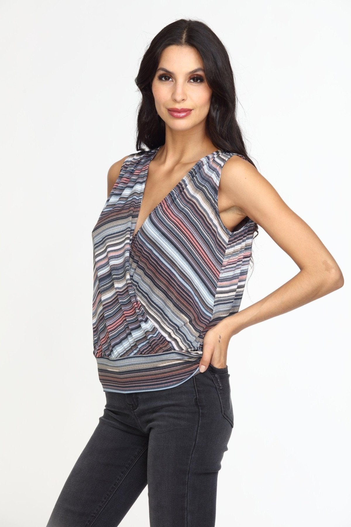 Guadalupe Stretch Surplice Top-FINAL SALE