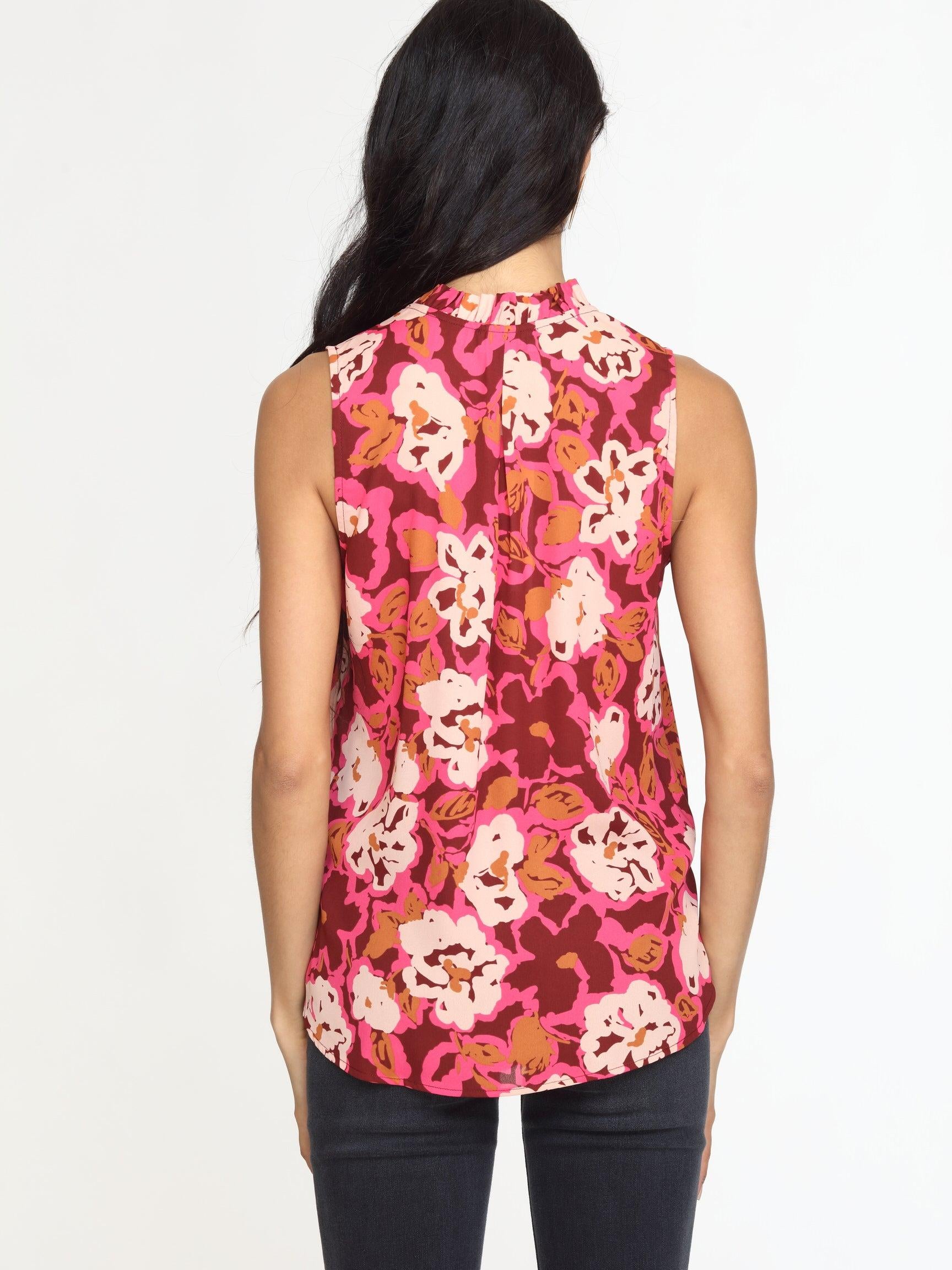 Lea Pleated Neck Sleeveless Blouse-FINAL SALE