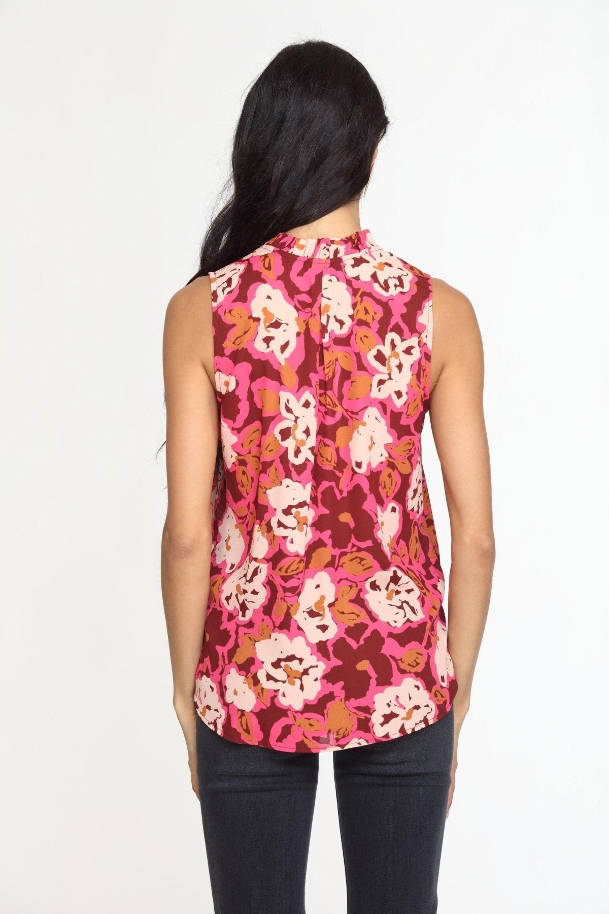 Lea Pleated Neck Sleeveless Blouse-FINAL SALE