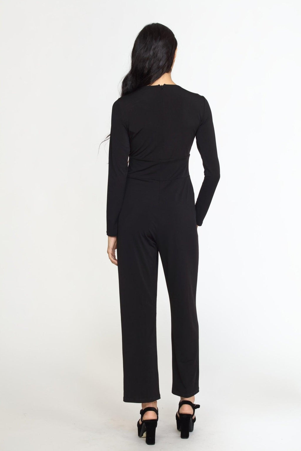 Black Deep V-Neck Jumpsuit -FINAL SALE