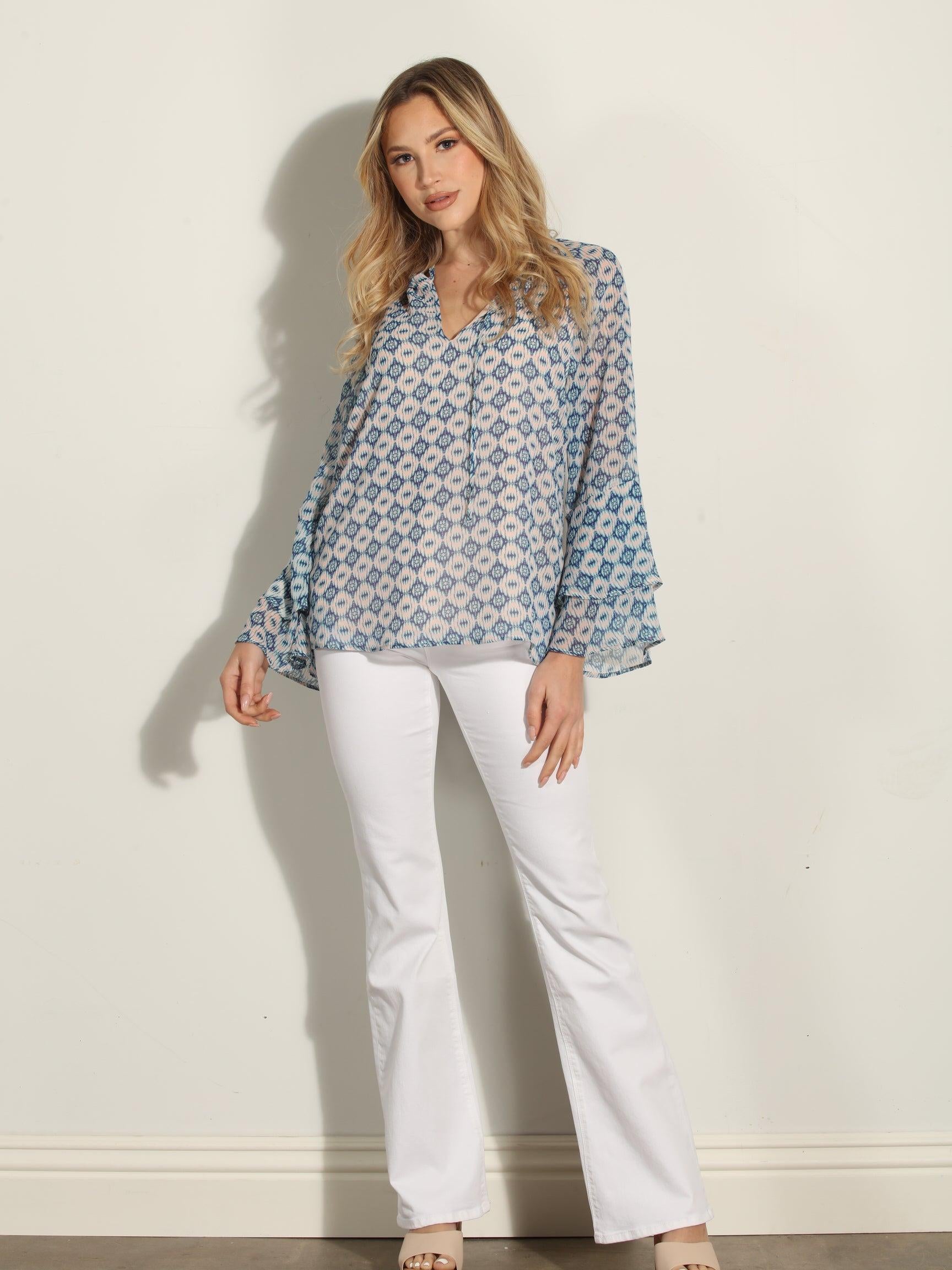Xandra Flare Boho Sleeve Blouse-FINAL SALE