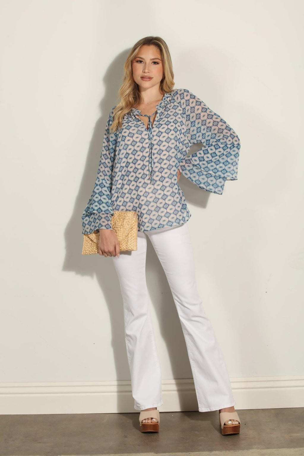 Xandra Flare Boho Sleeve Blouse-FINAL SALE