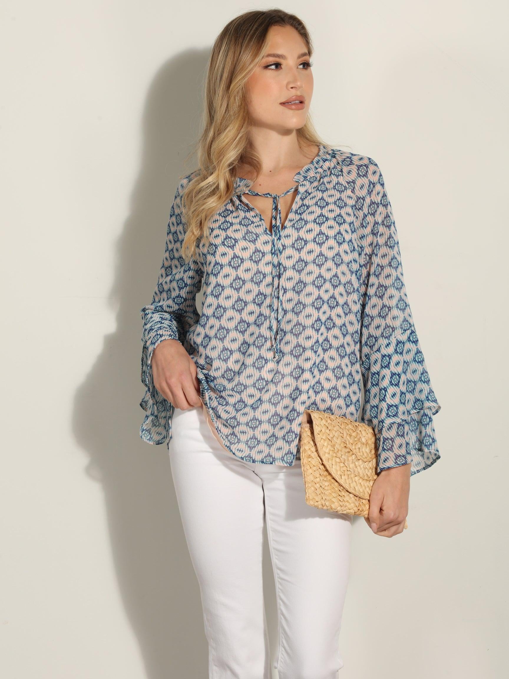 Xandra Flare Boho Sleeve Blouse-FINAL SALE