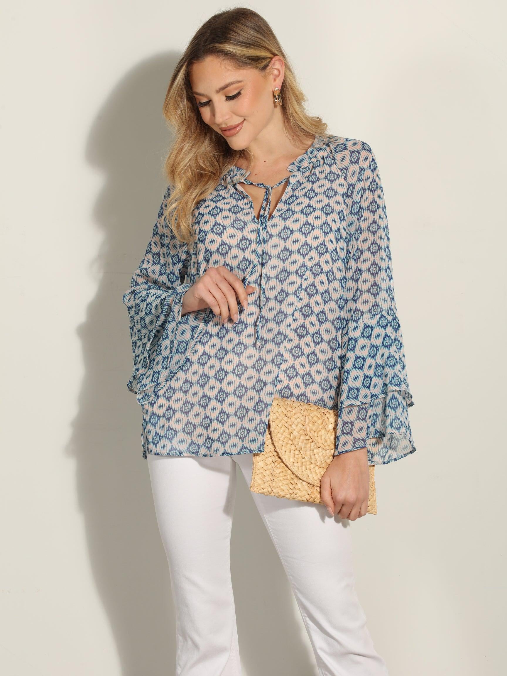 Xandra Flare Boho Sleeve Blouse-FINAL SALE