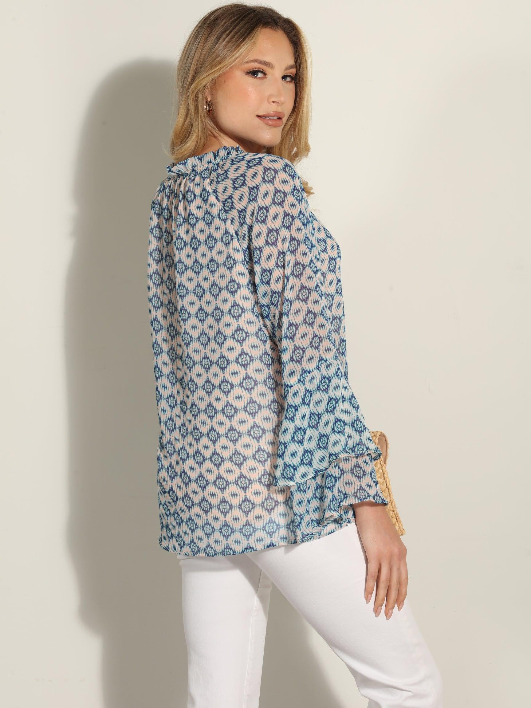 Xandra Flare Boho Sleeve Blouse-FINAL SALE