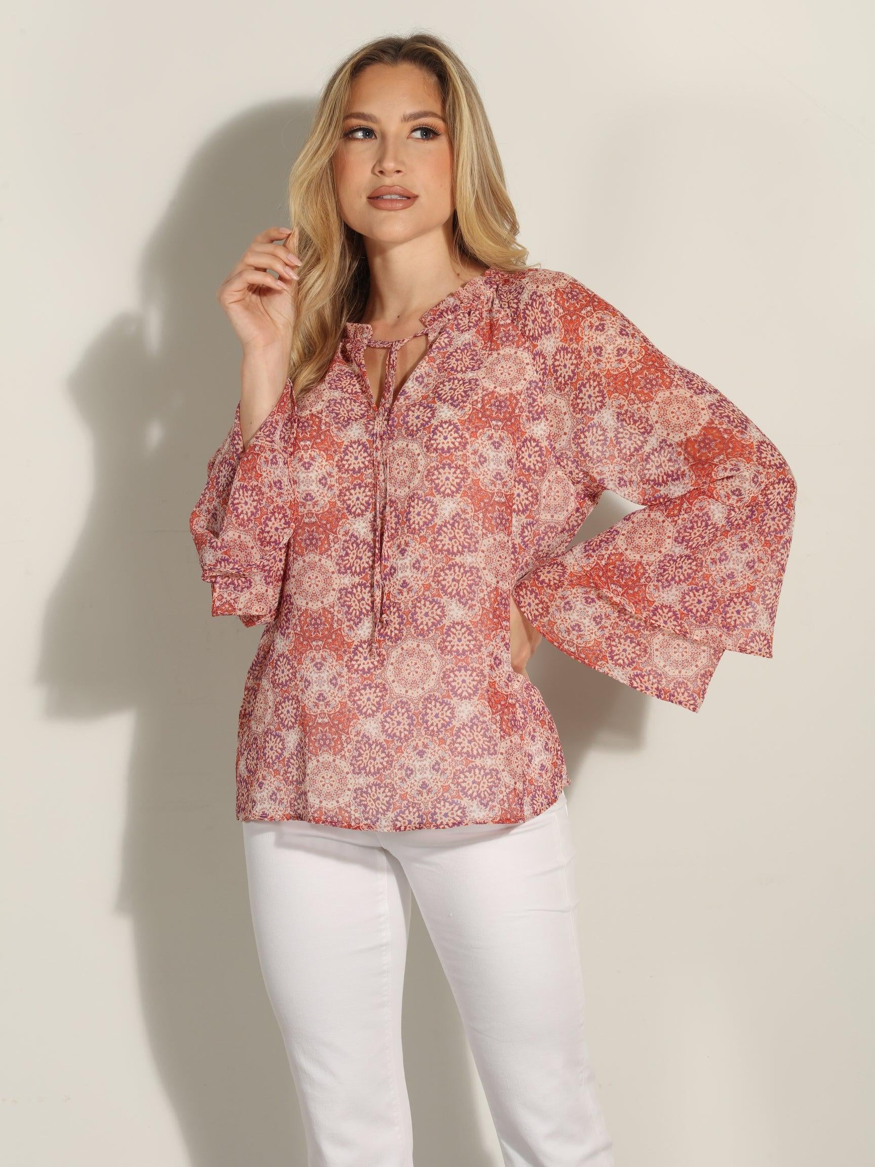 Temescal Flare Sleeve Blouse-FINAL SALE