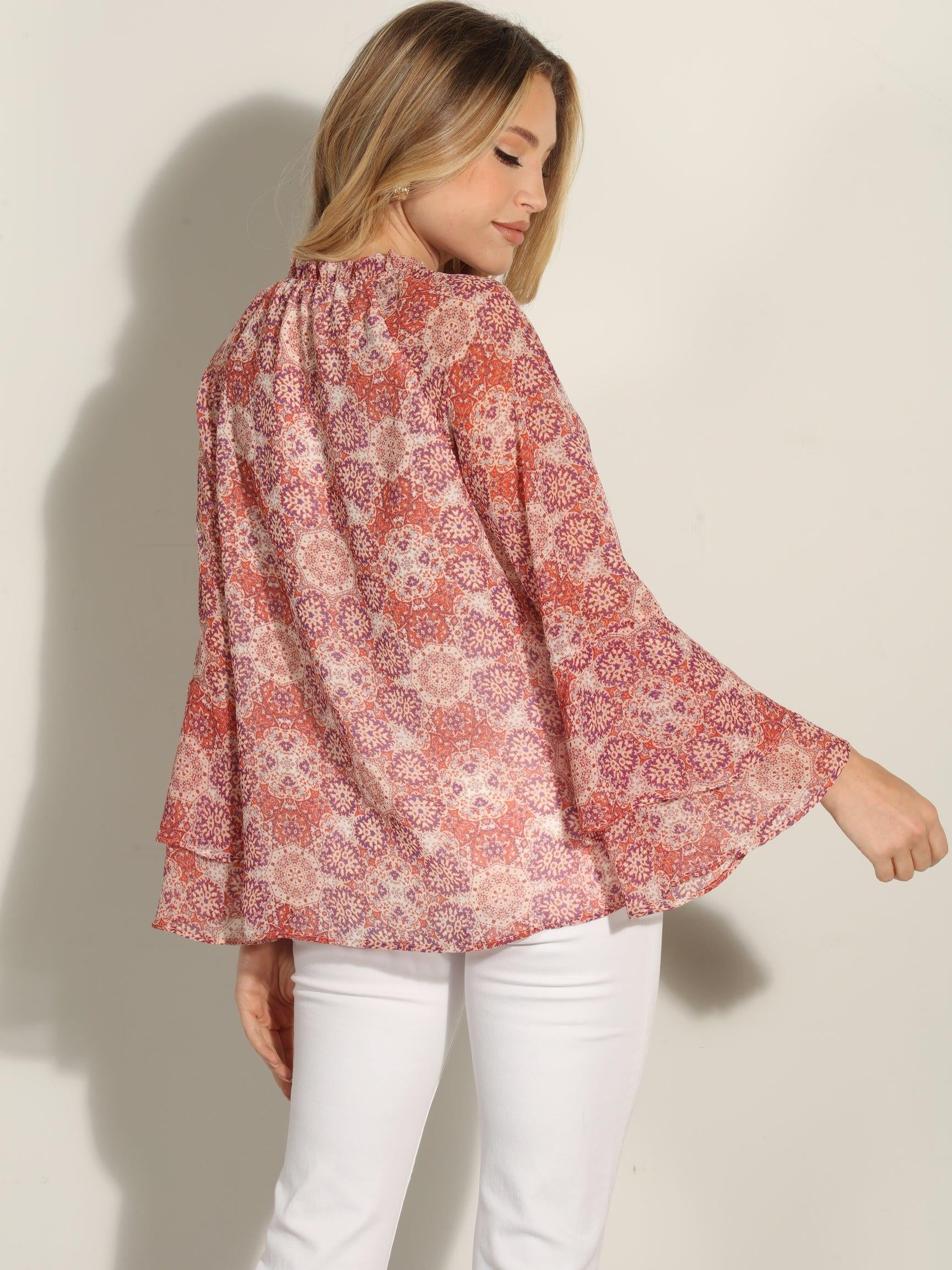 Temescal Flare Sleeve Blouse-FINAL SALE