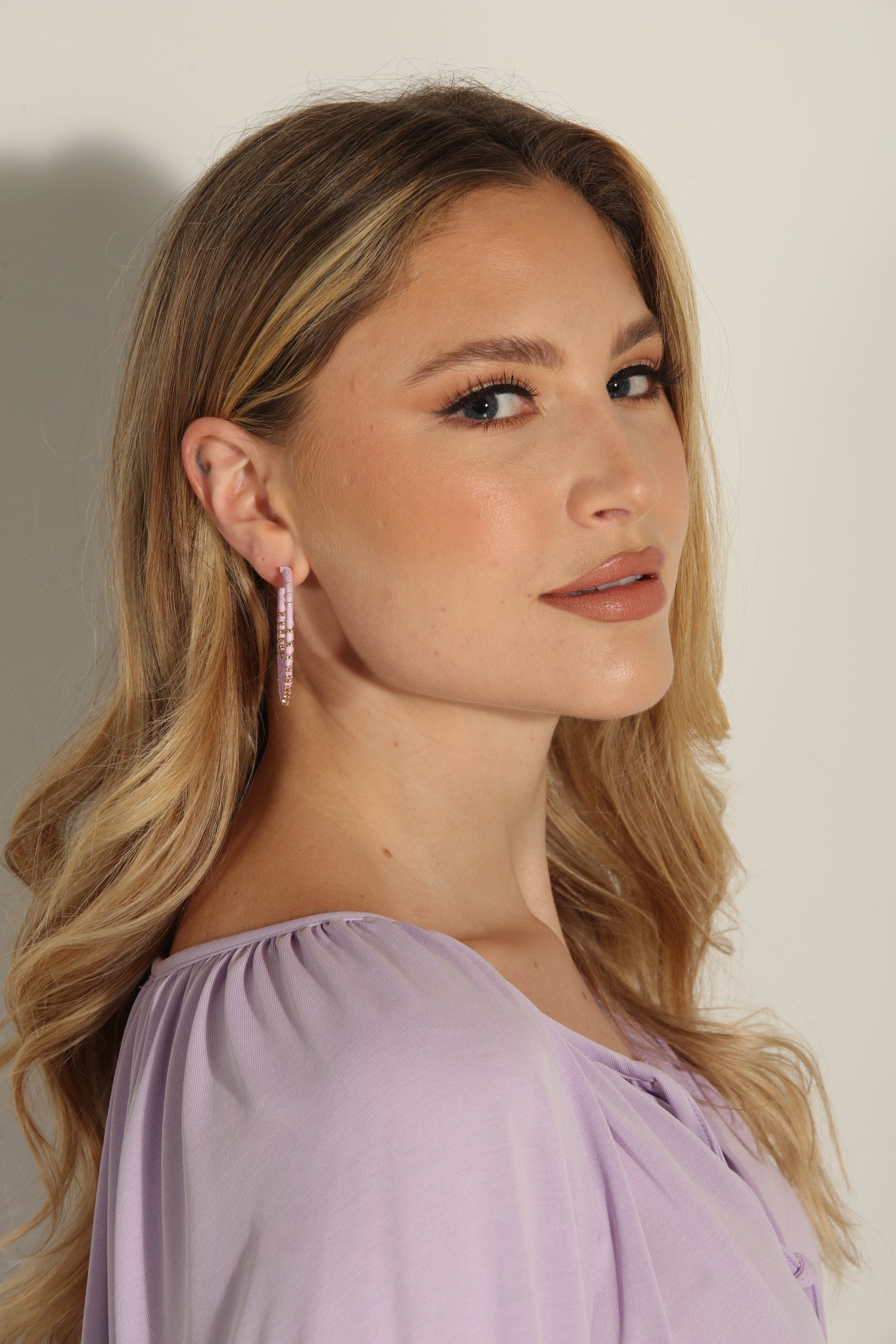Lilac Hoop Earrings-FINAL SALE