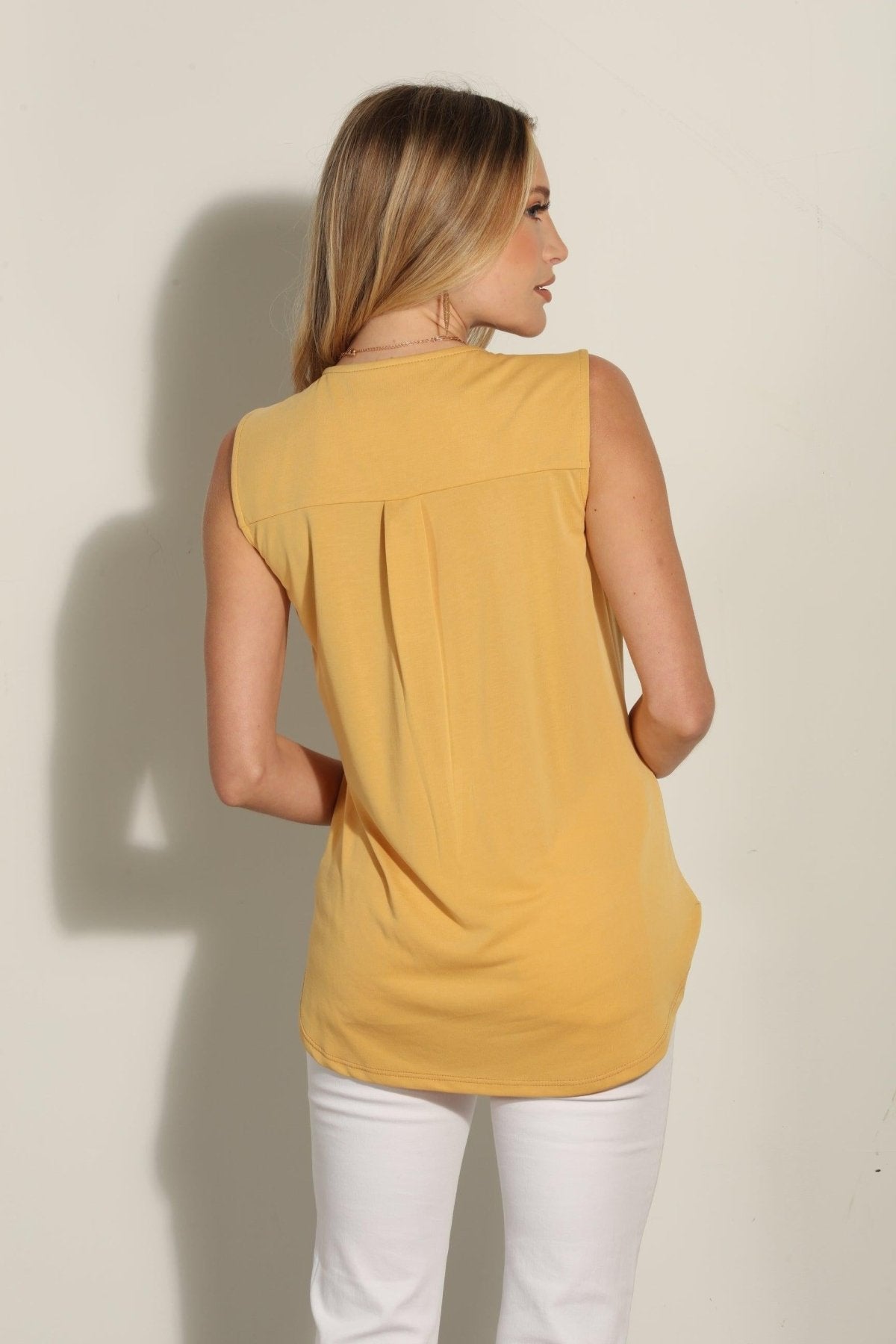 The Everyday Cupro Surplice Tank Turmeric -BEST SELLER