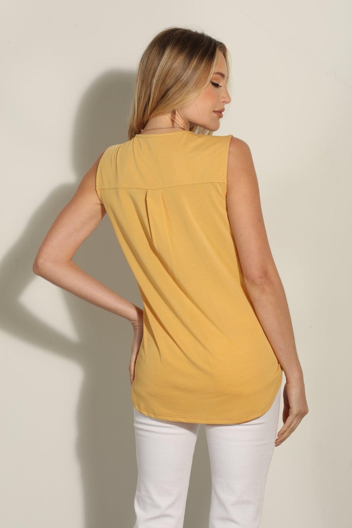 The Everyday Cupro Surplice Tank Turmeric -BEST SELLER