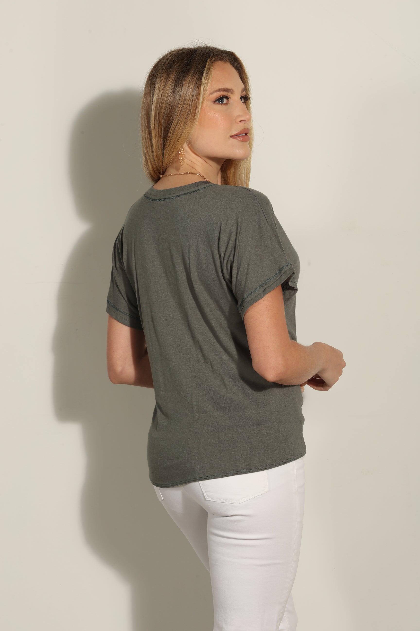 Sage Tee with Front Tie-FINAL SALE