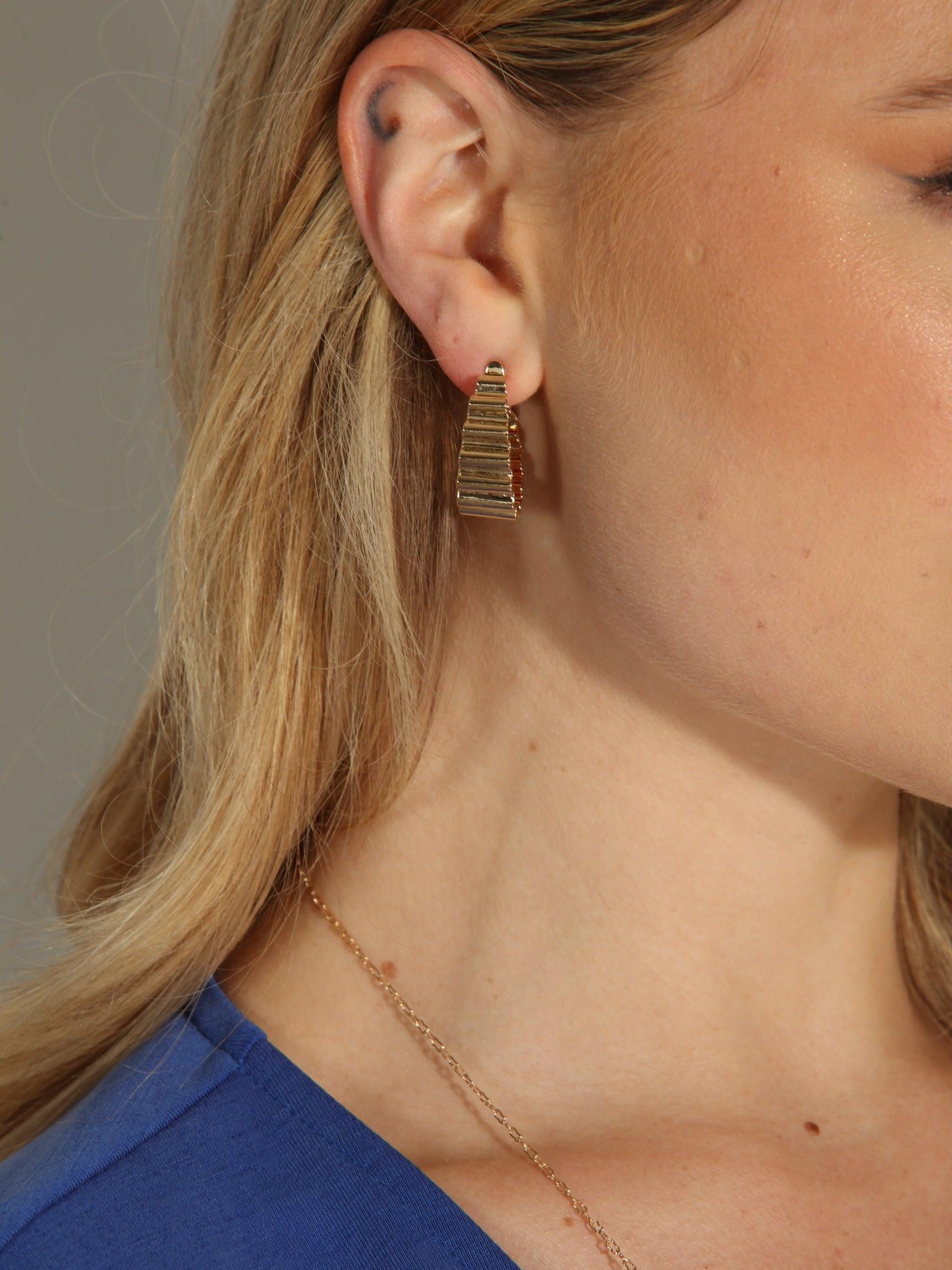 Gold Wavy Mini Hoops-FINAL SALE