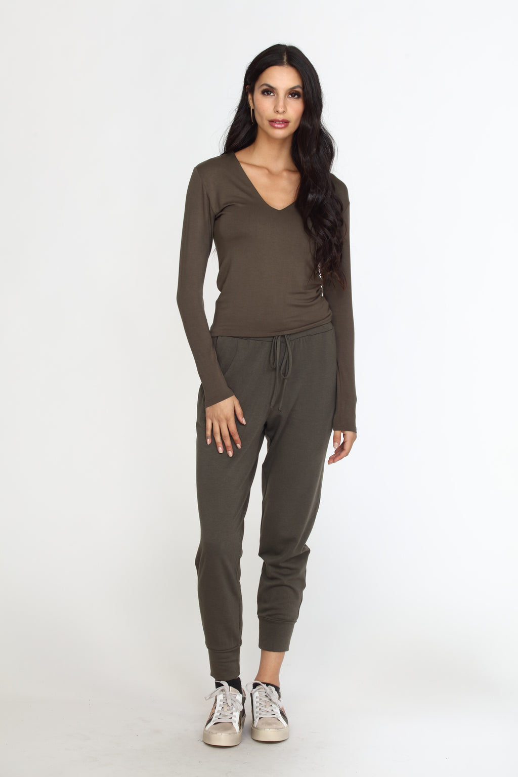 Olive Soft French Terry Joggers - FINAL SALE