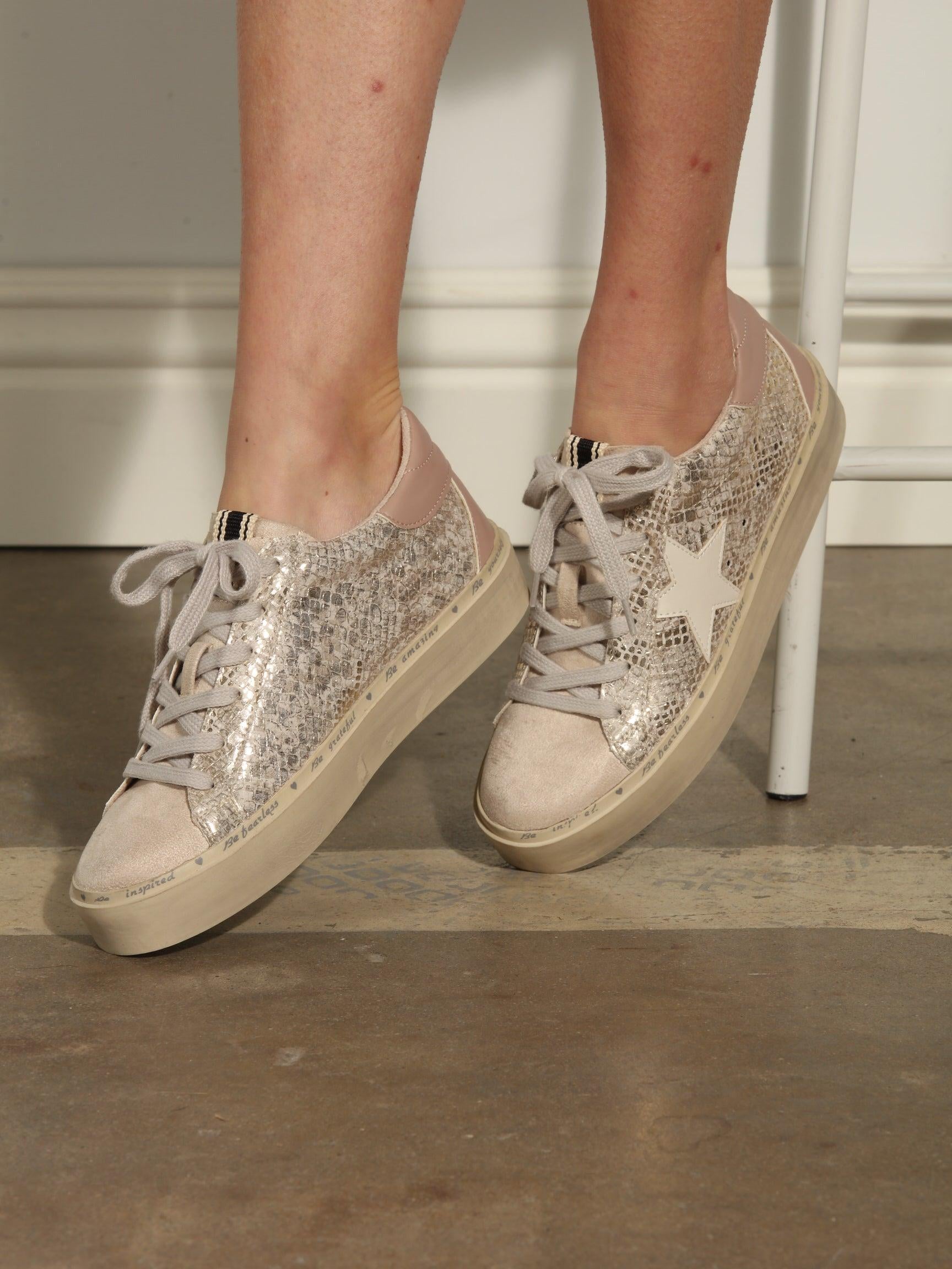 Reba Gold Snake Sneakers-FINAL SALE