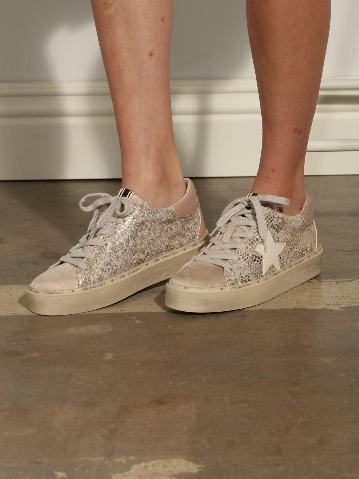 Reba Gold Snake Sneakers-FINAL SALE