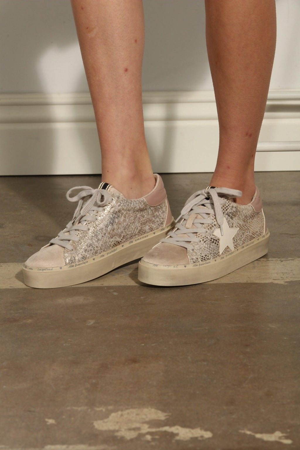 Reba Gold Snake Sneakers-FINAL SALE