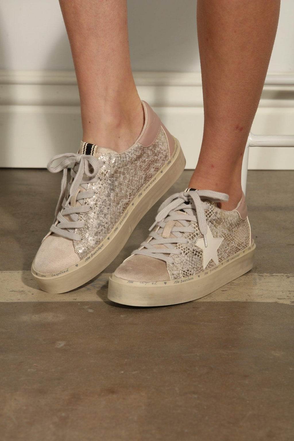Reba Gold Snake Sneakers-FINAL SALE