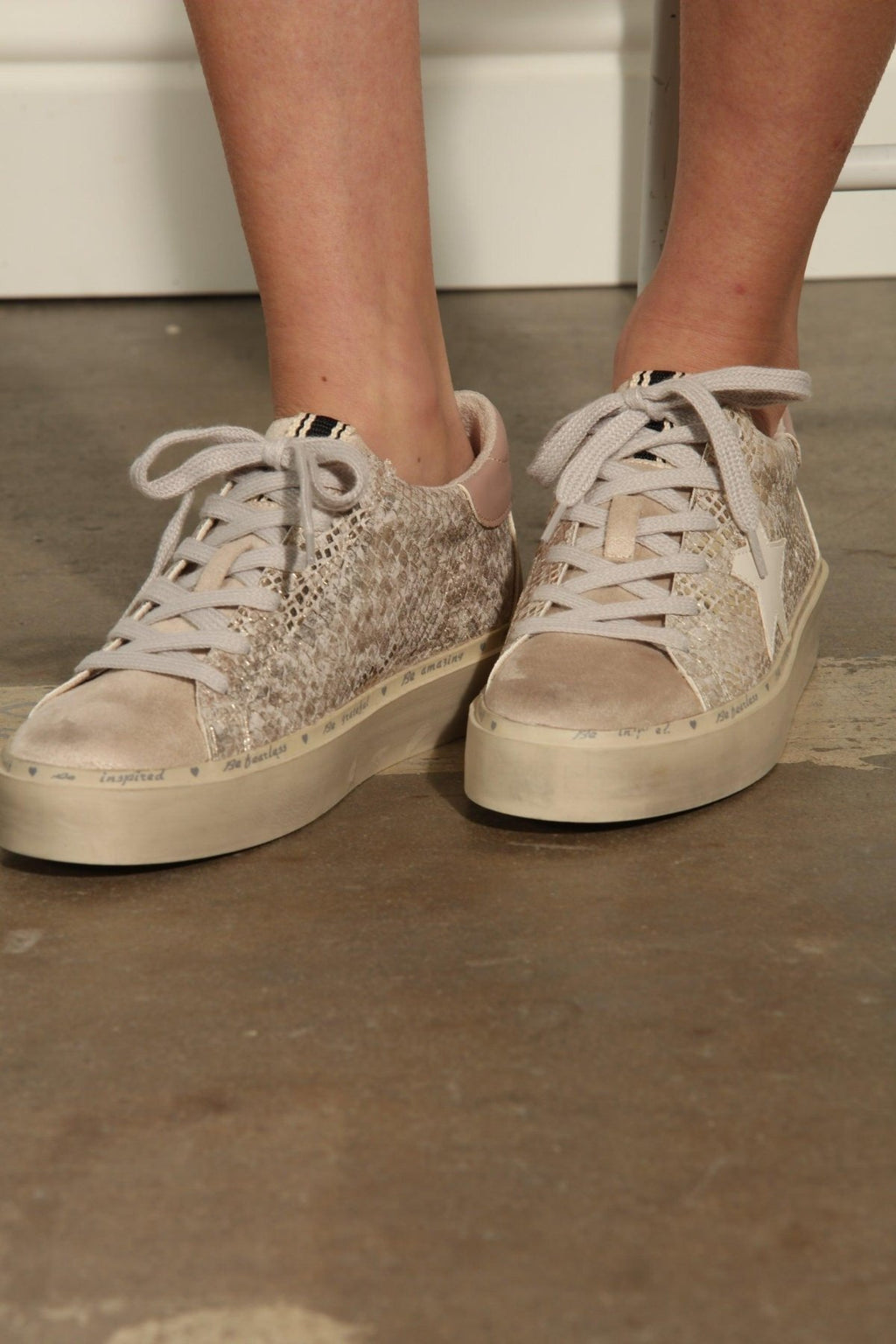 Reba Gold Snake Sneakers-FINAL SALE