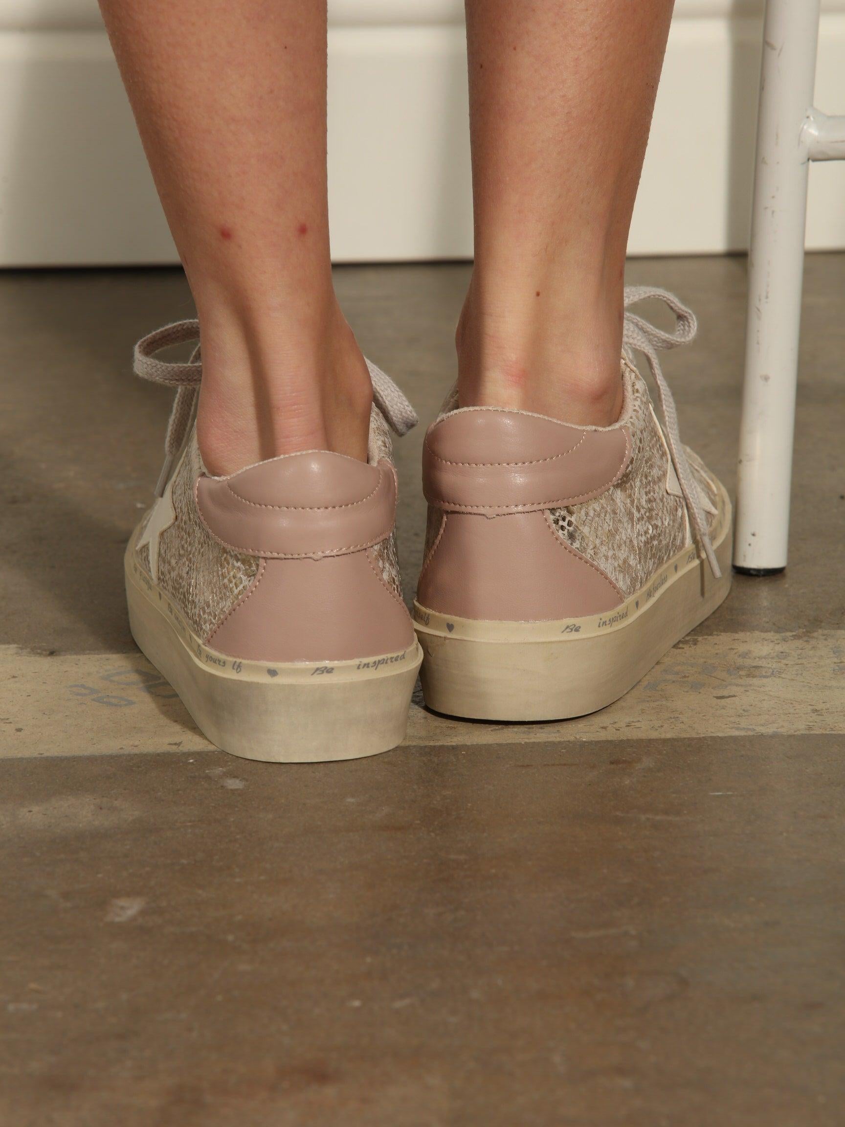Reba Gold Snake Sneakers-FINAL SALE