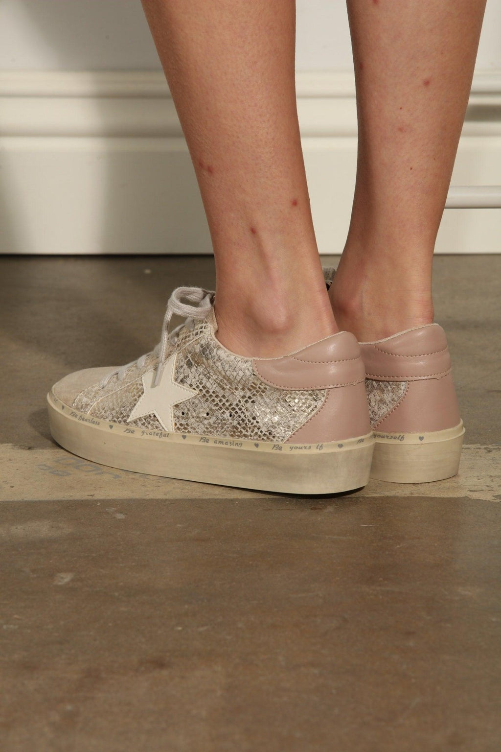 Reba Gold Snake Sneakers-FINAL SALE