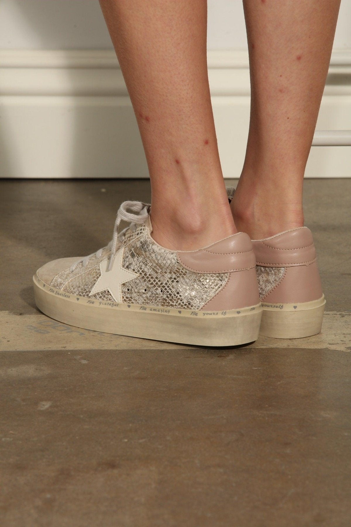 Reba Gold Snake Sneakers-FINAL SALE