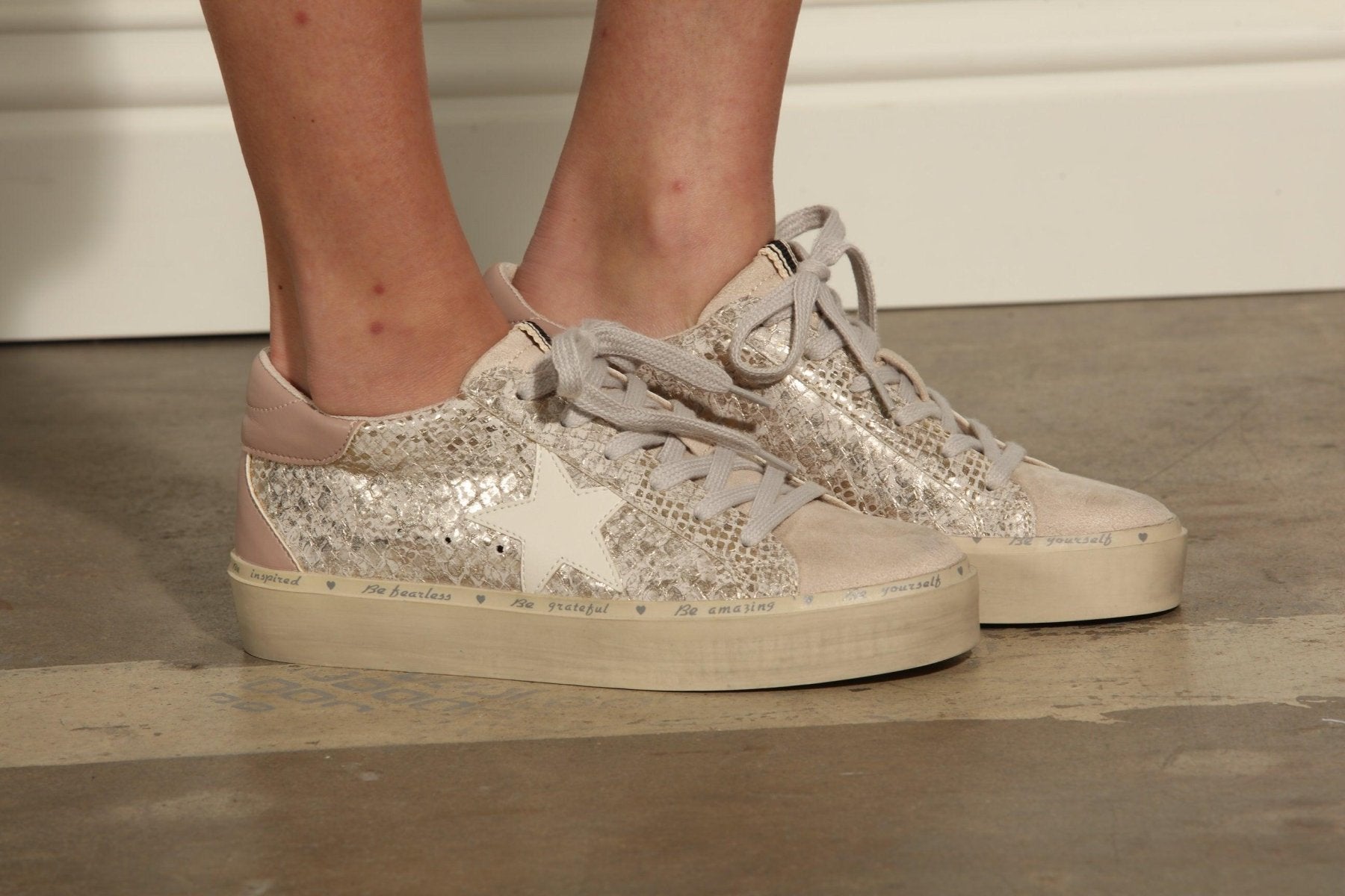 Reba Gold Snake Sneakers-FINAL SALE