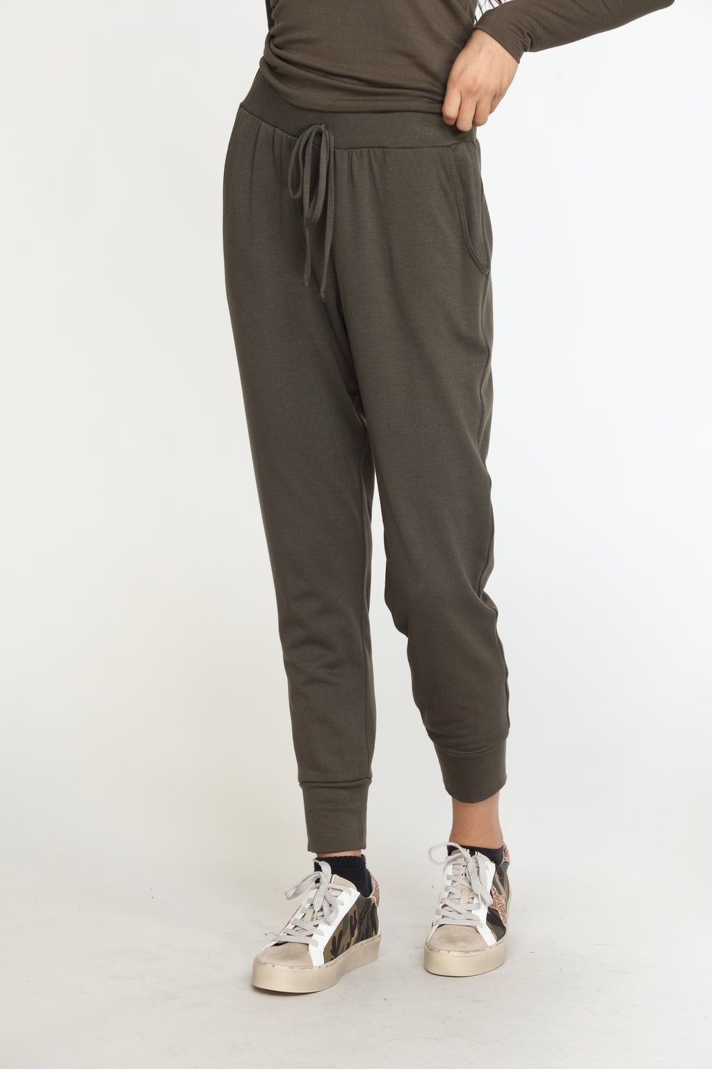 Olive Soft French Terry Joggers - FINAL SALE