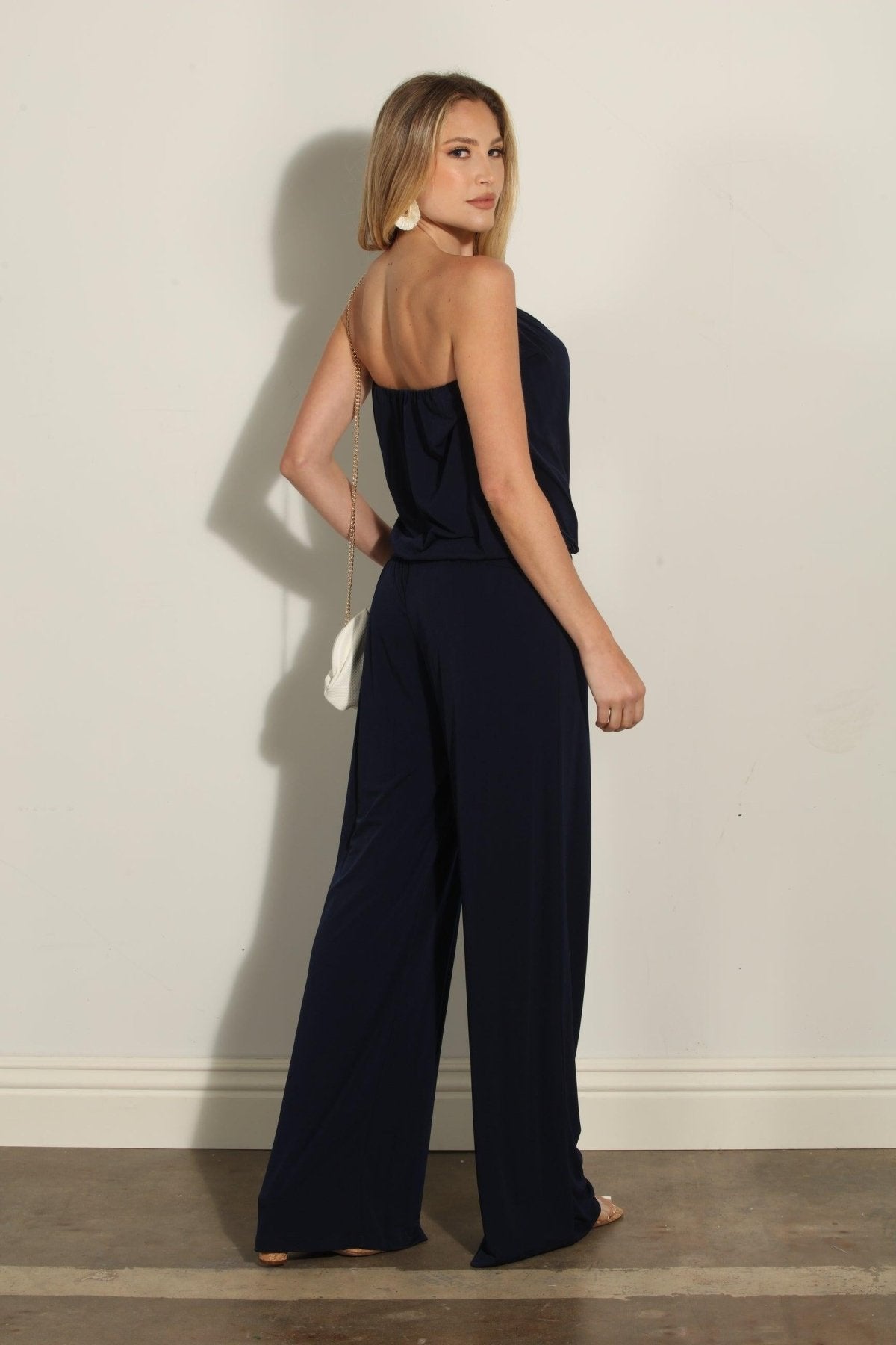 Navy Strapless Drop Waist Jumpsuit-BEST SELLER