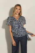Livia Short Sleeve Wrap Blouse-FINAL SALE
