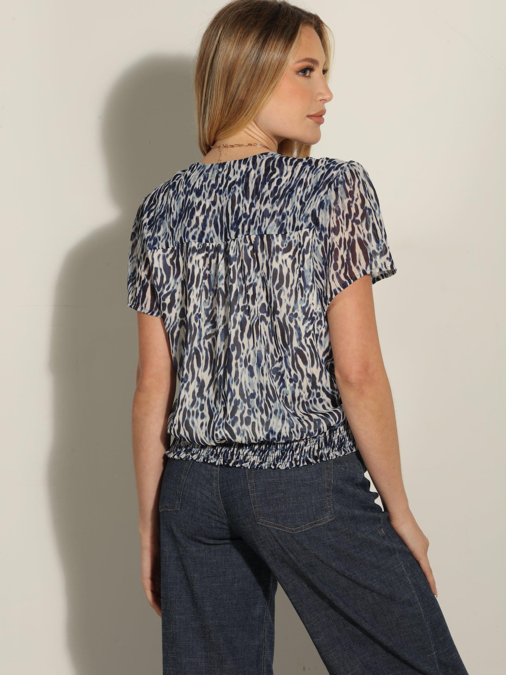 Livia Short Sleeve Wrap Blouse-FINAL SALE