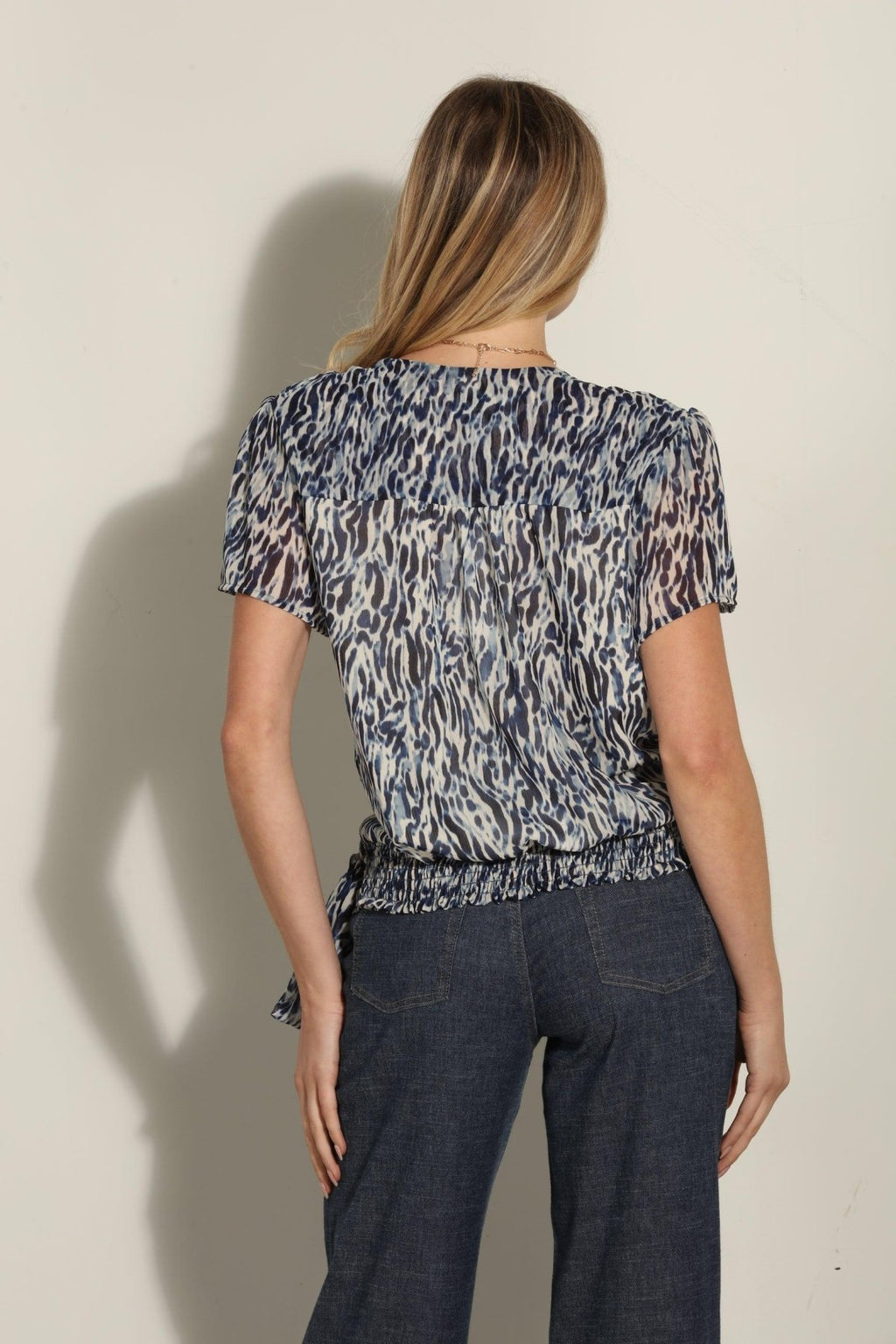 Livia Short Sleeve Wrap Blouse-FINAL SALE