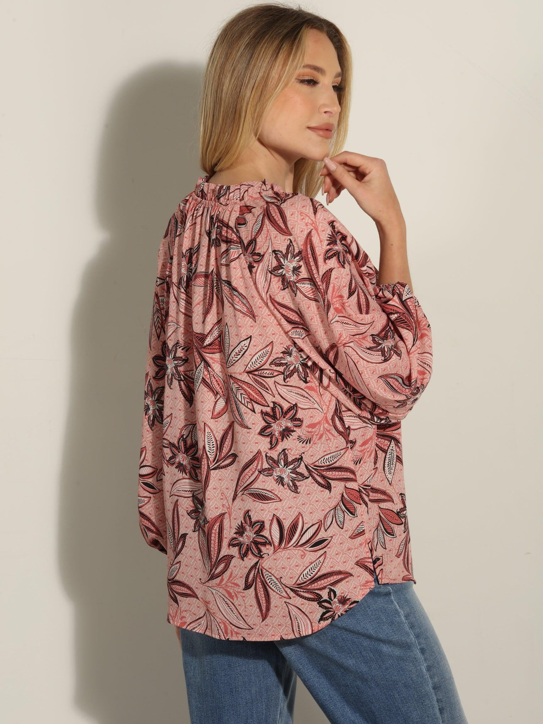 Pookie Split-Neck Blouse -FINAL SALE