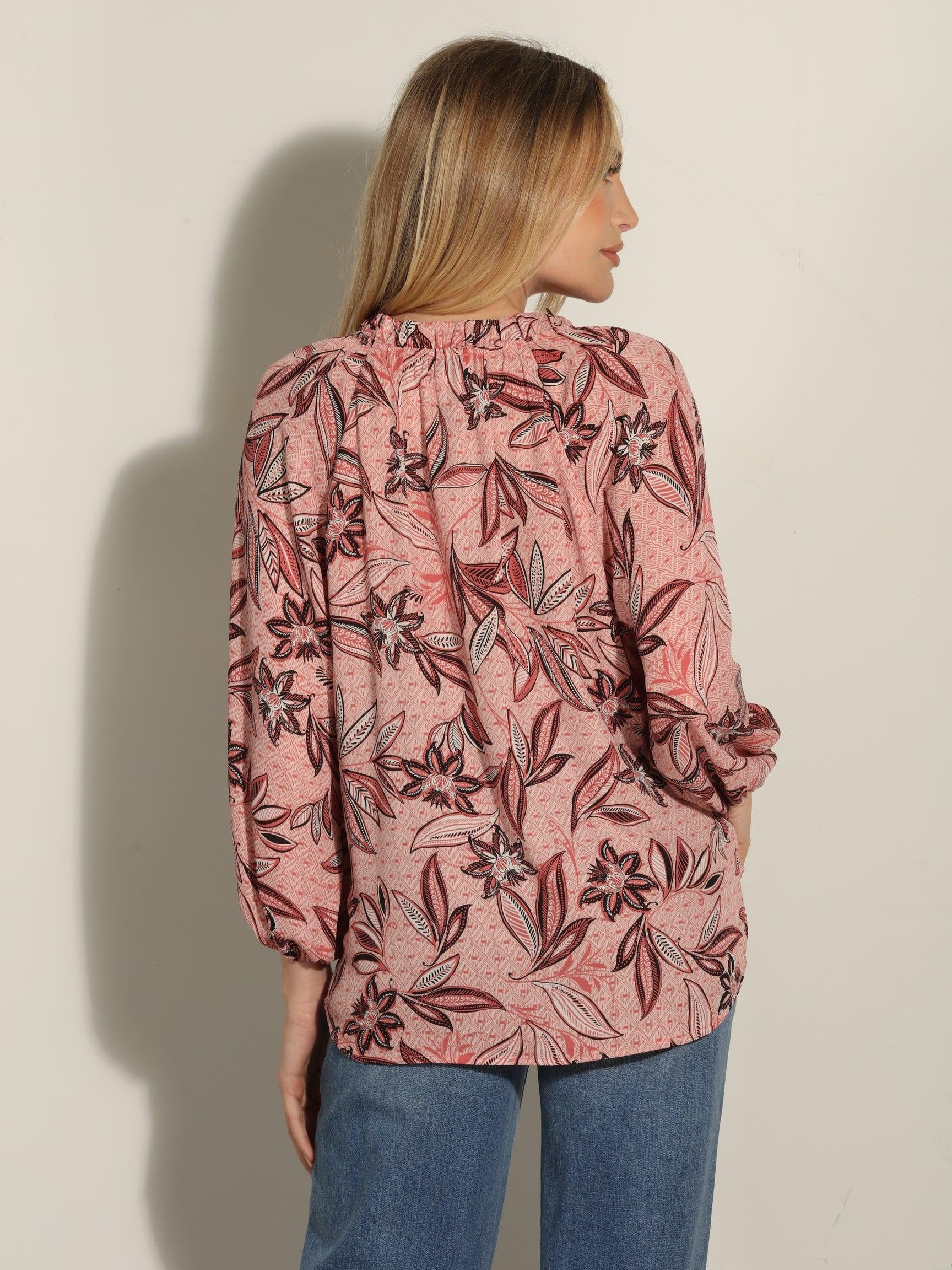 Pookie Split-Neck Blouse -FINAL SALE