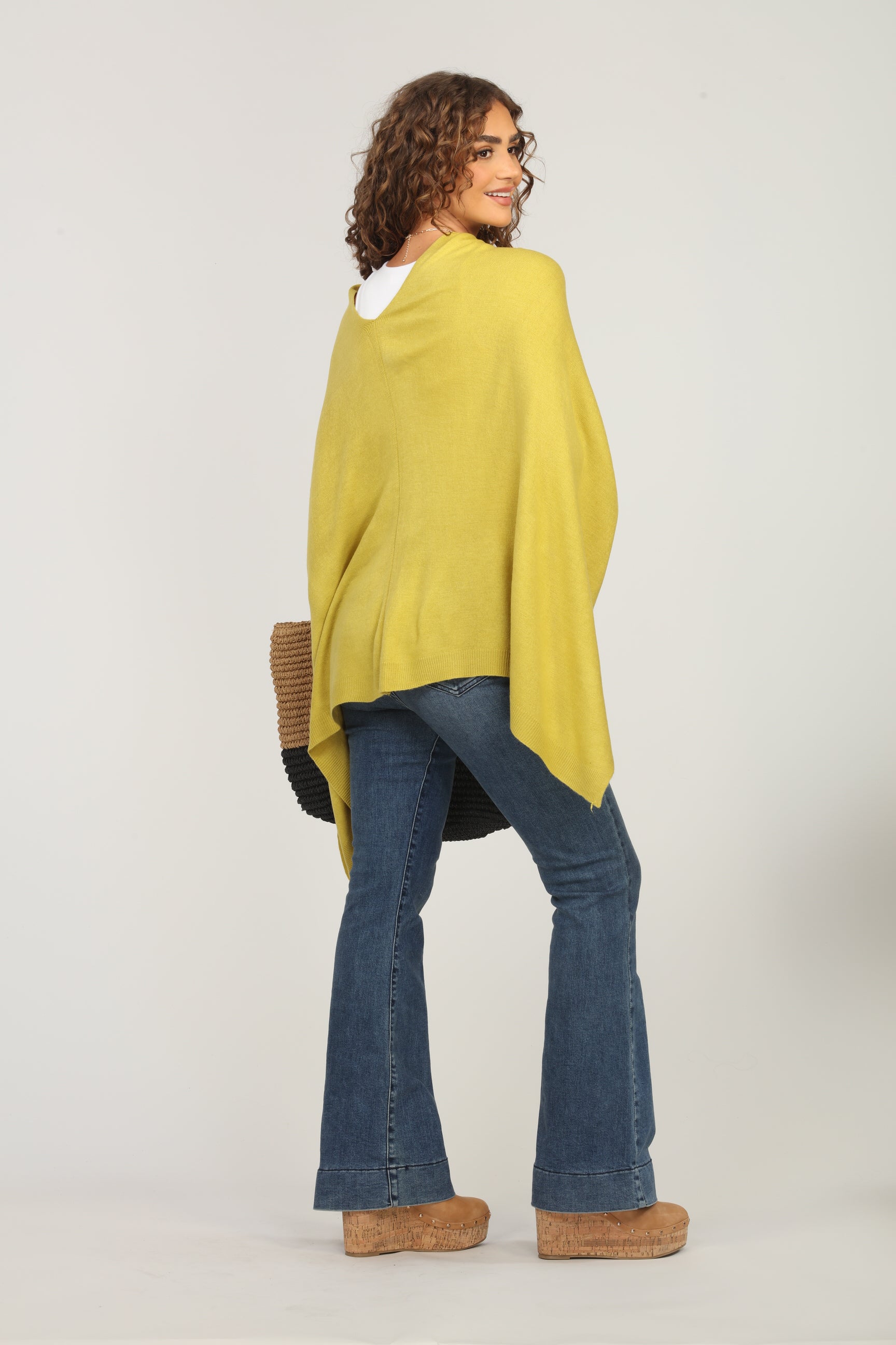 Lime Green Throw-On Poncho-BEST SELLER