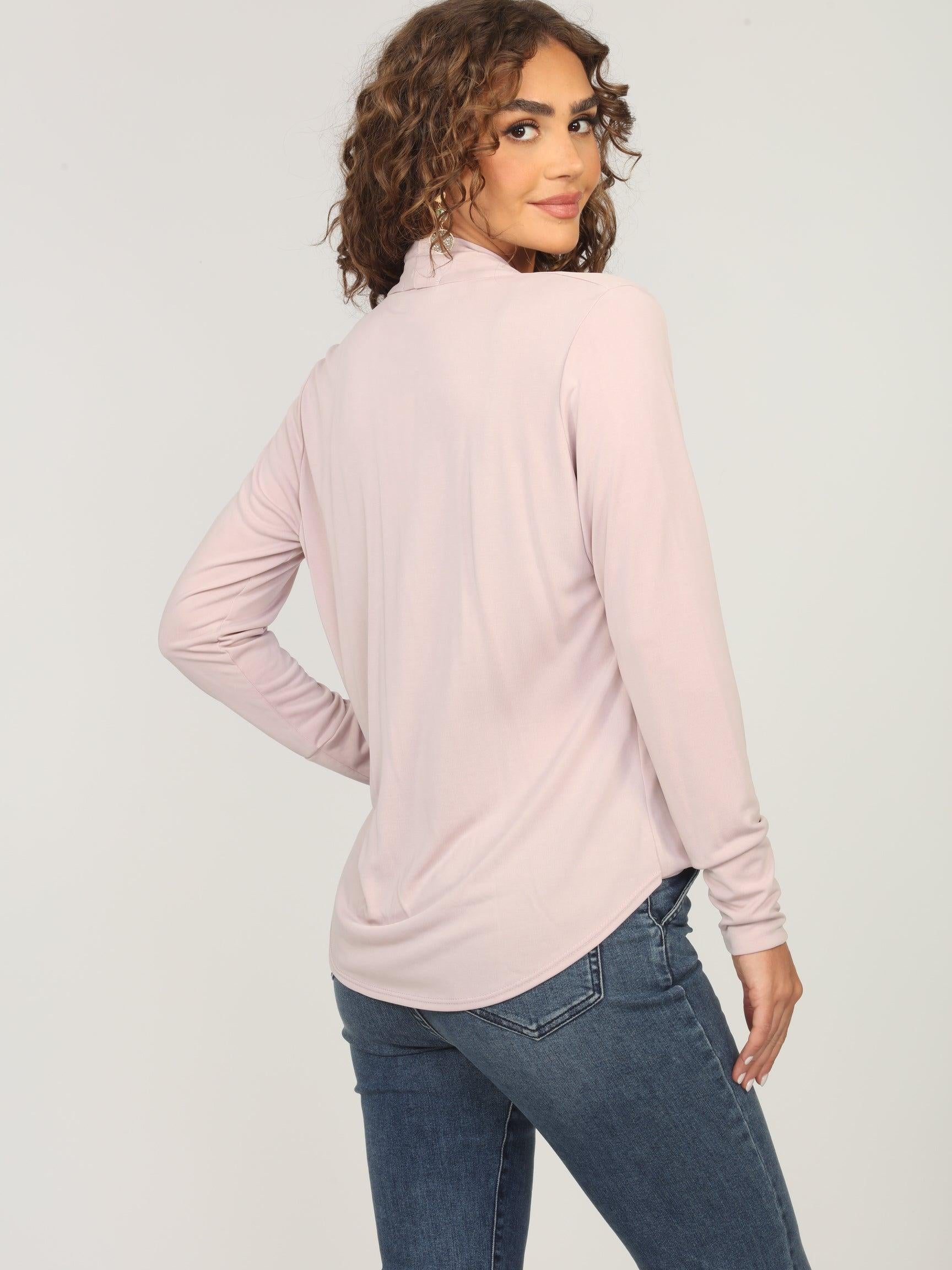Dusty Pink Draped Surplice Top-FINAL SALE