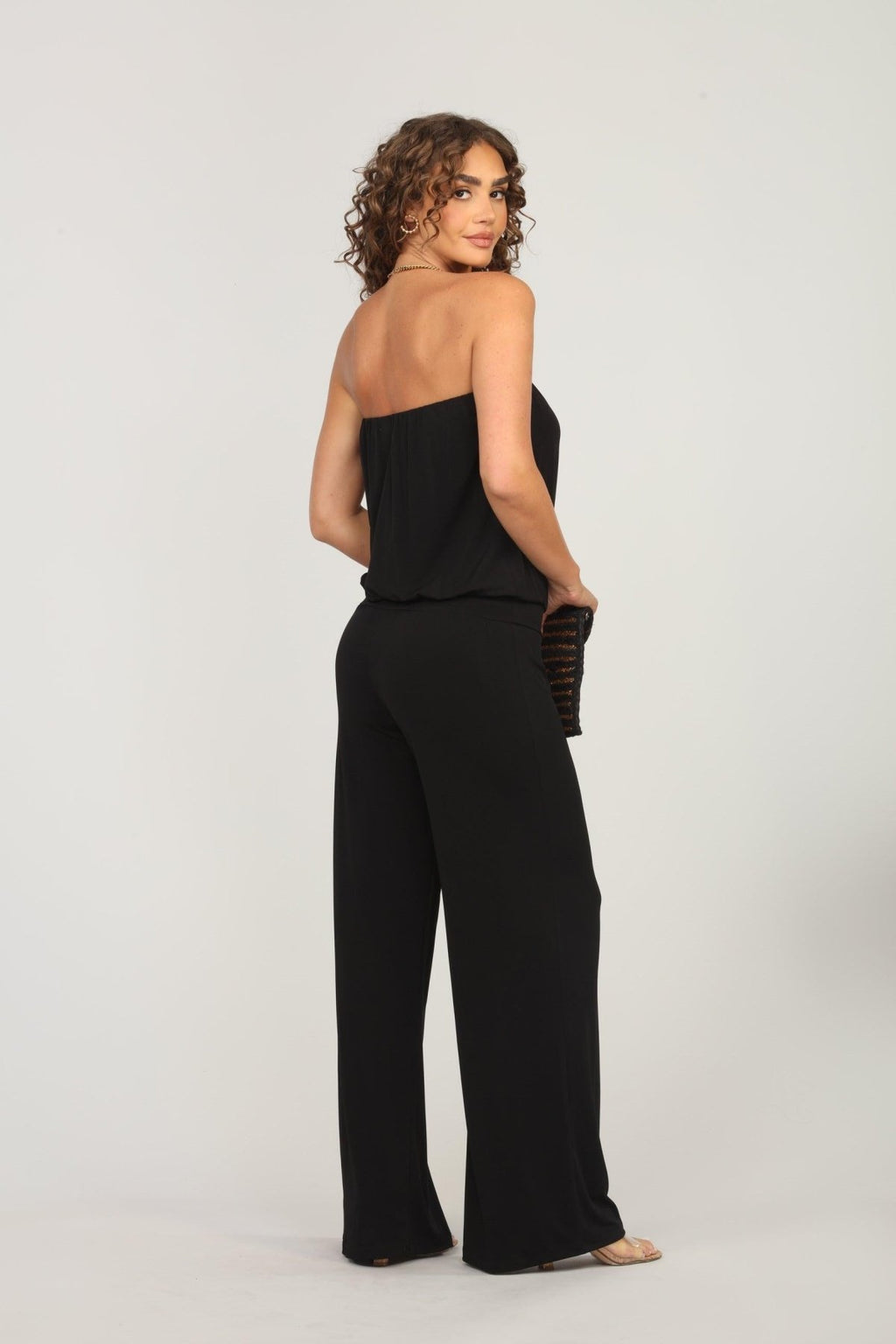 Black Strapless Drop Waist “ANYWHERE” Jumpsuit-BEST SELLER
