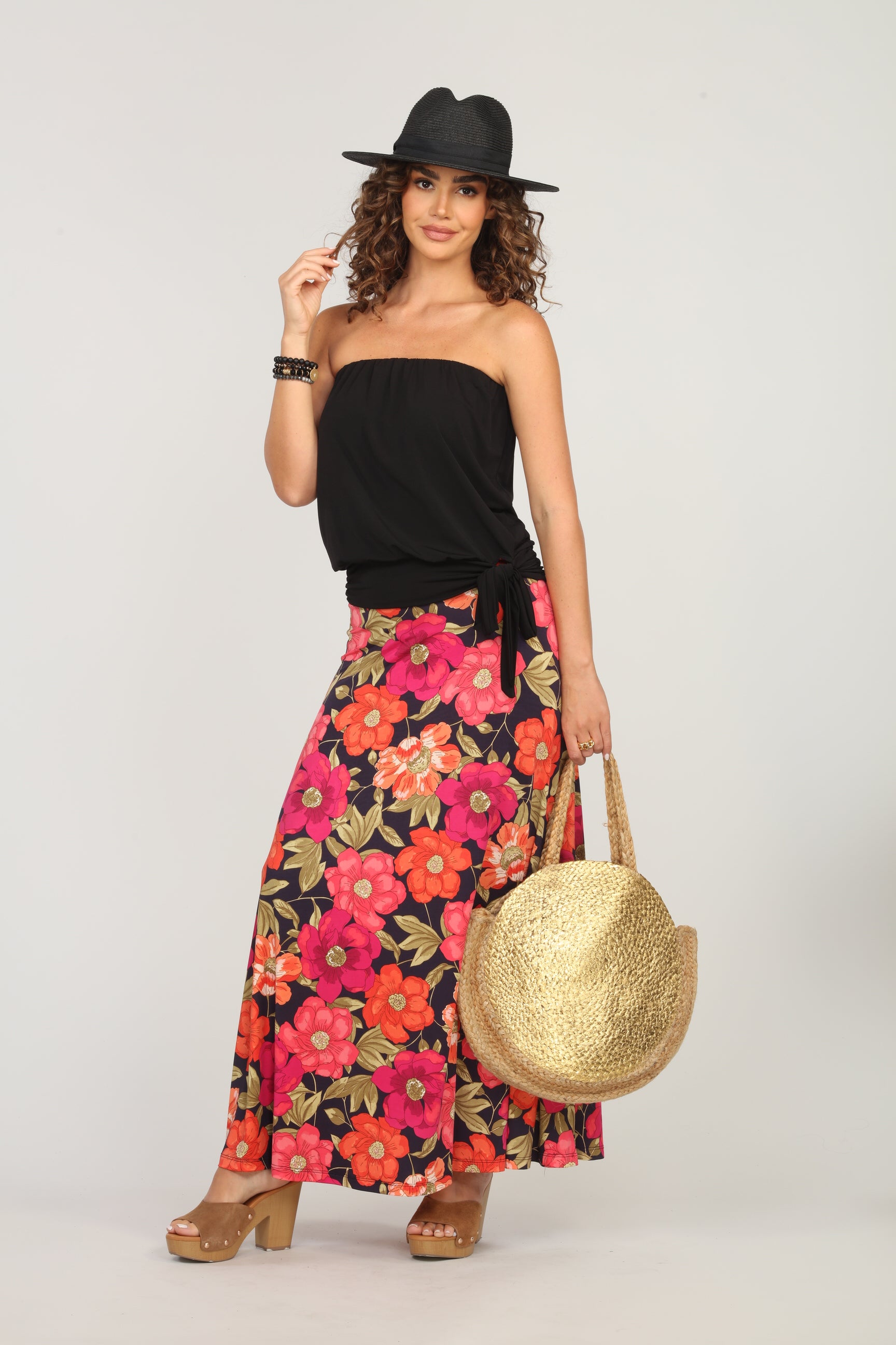 Zamba Floral Stretch Maxi Skirt