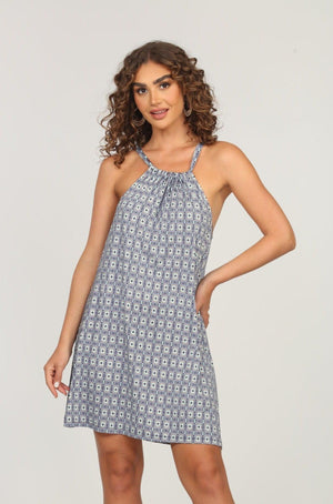 Mitsy Stretch Halter Tie Dress-FINAL SALE