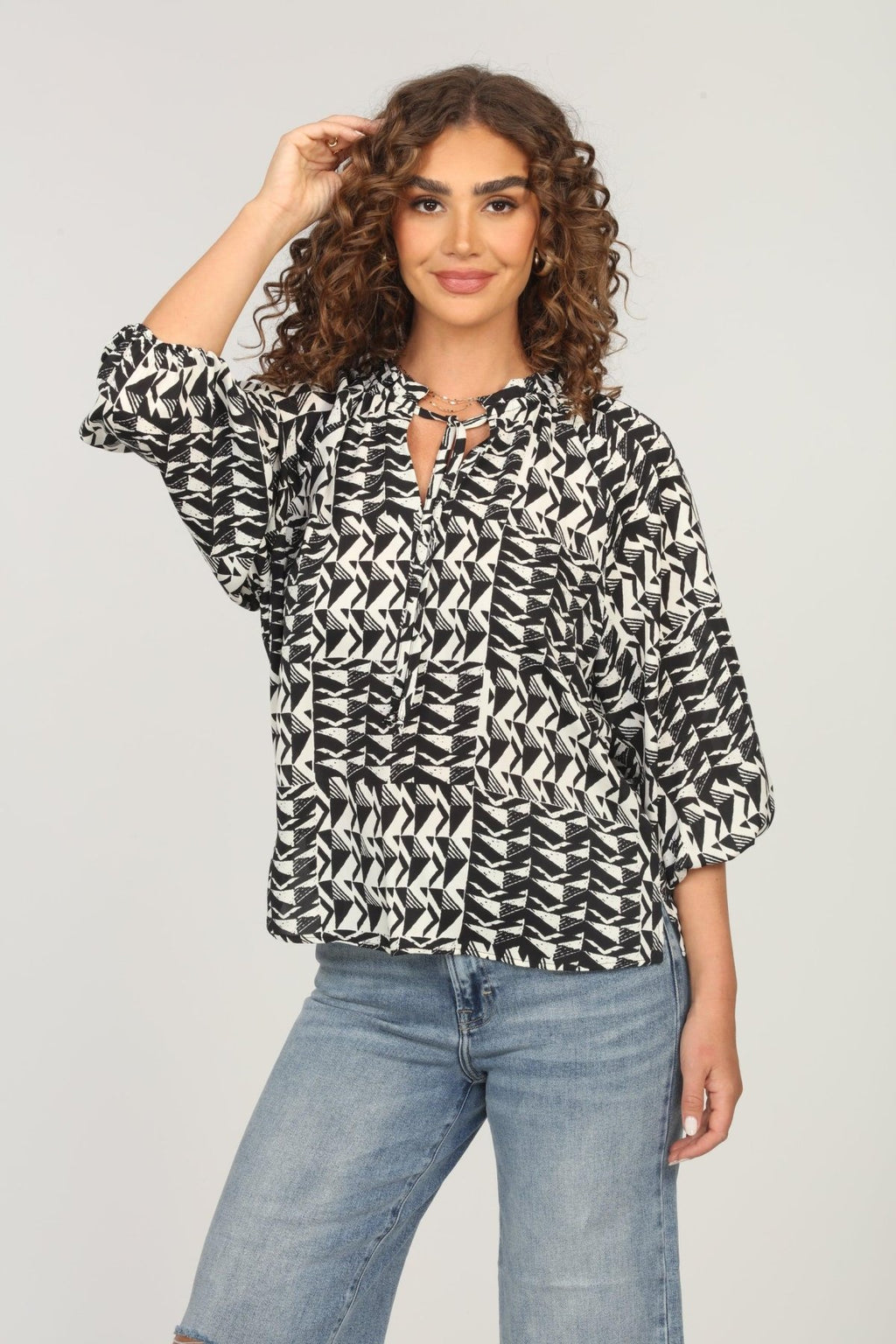 Richie Split-Neck Blouse - FINAL SALE