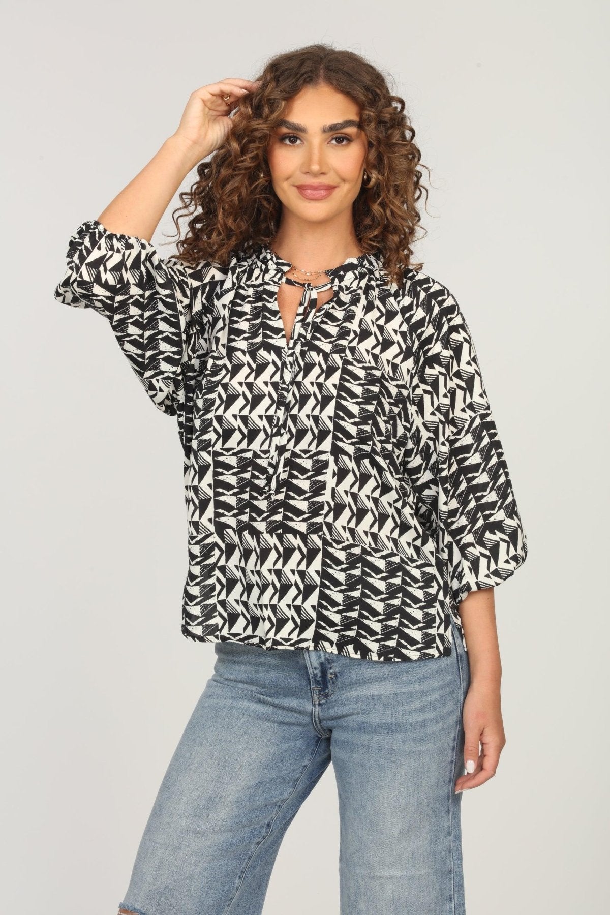 Richie Split-Neck Blouse - FINAL SALE