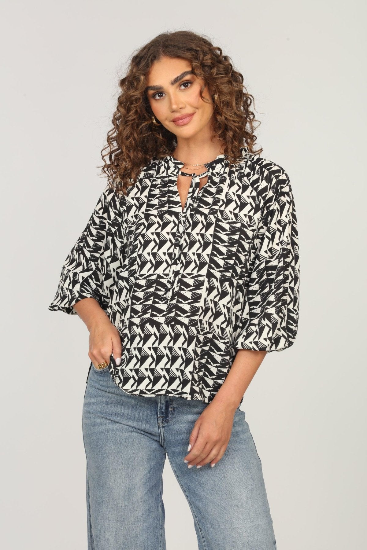 Richie Split-Neck Blouse - FINAL SALE