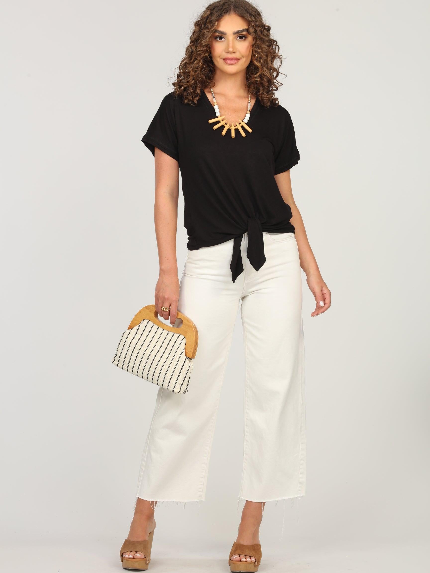 Black Tee with Front Tie-BEST SELLER