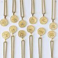 Zodiac Coin Necklace 18K Gold