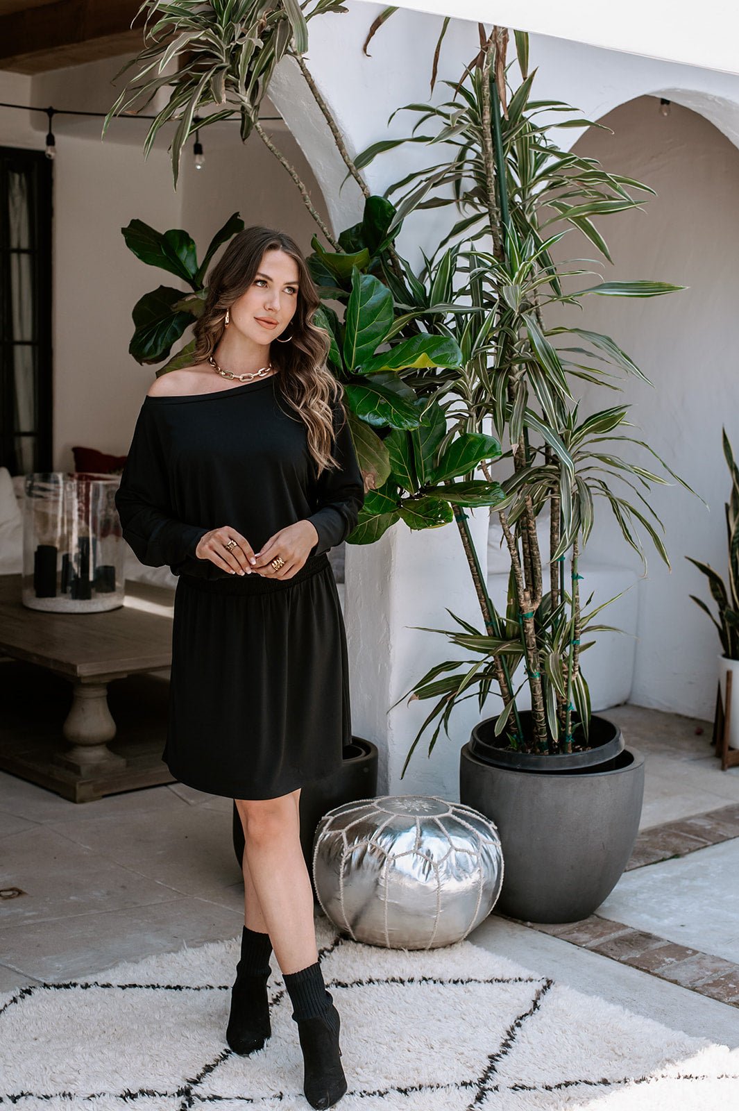 Black Stretch Dropwaist Dress-BEST SELLER