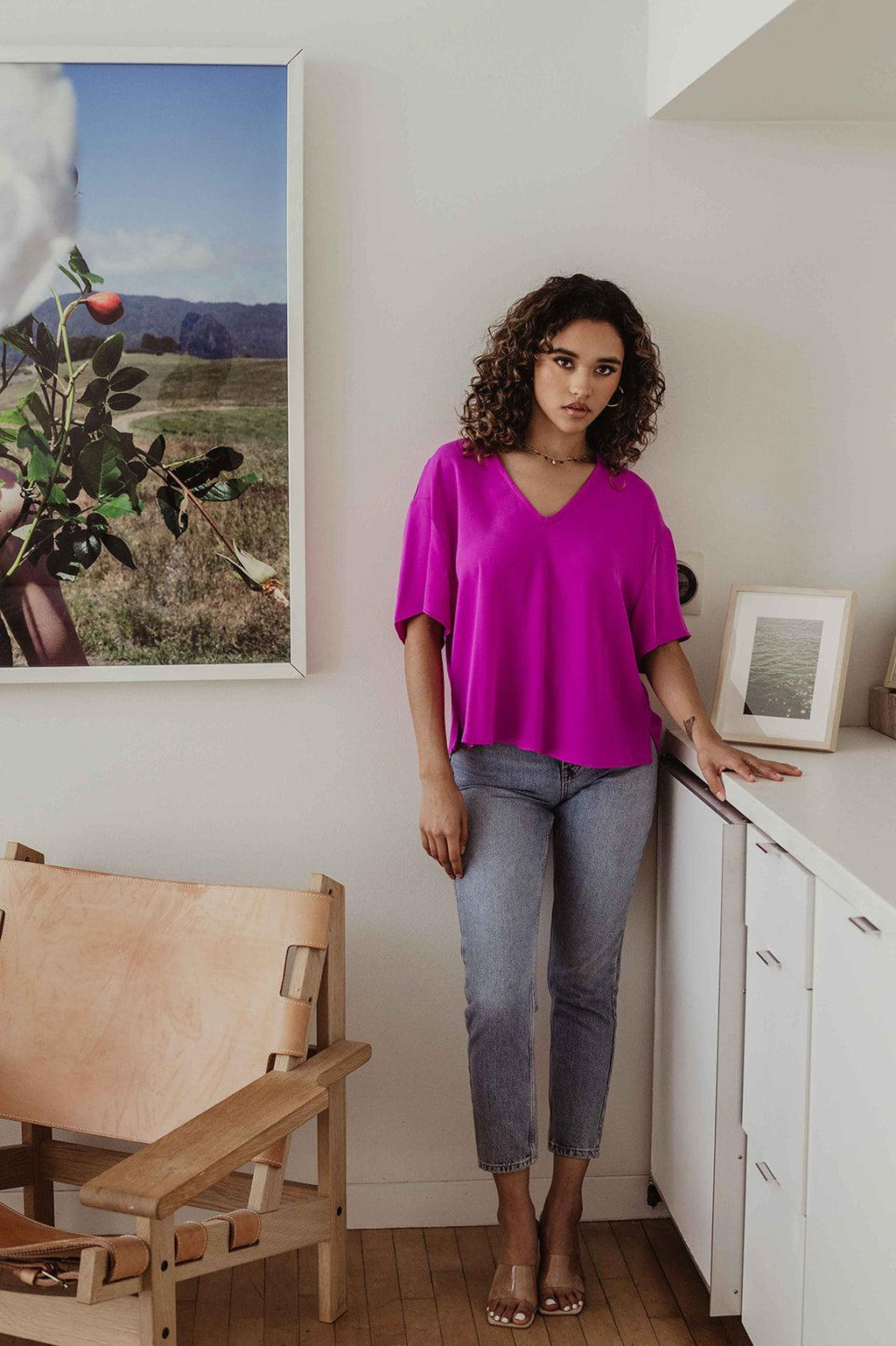 Fuchsia Boxy Blouse- FINAL SALE