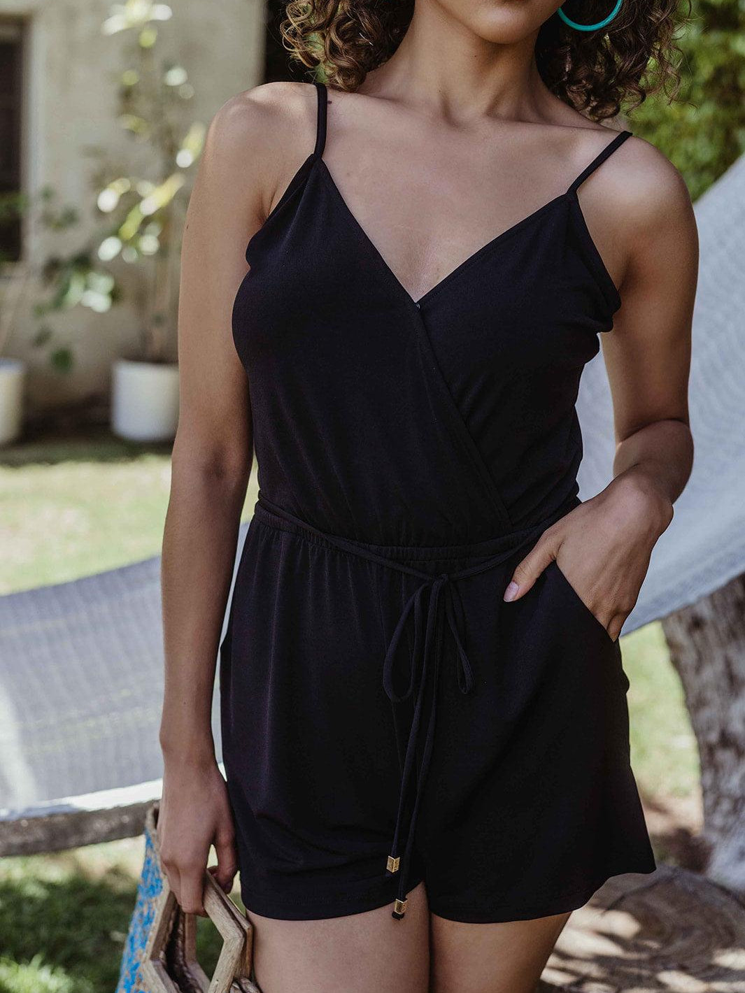 Black Tank Romper-BEST SELLER