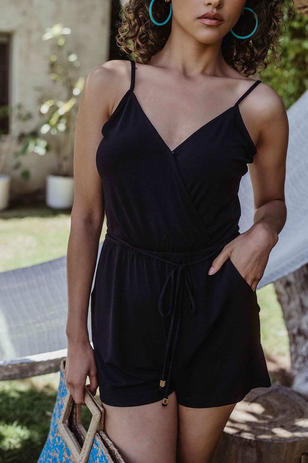 Black Tank Romper-BEST SELLER