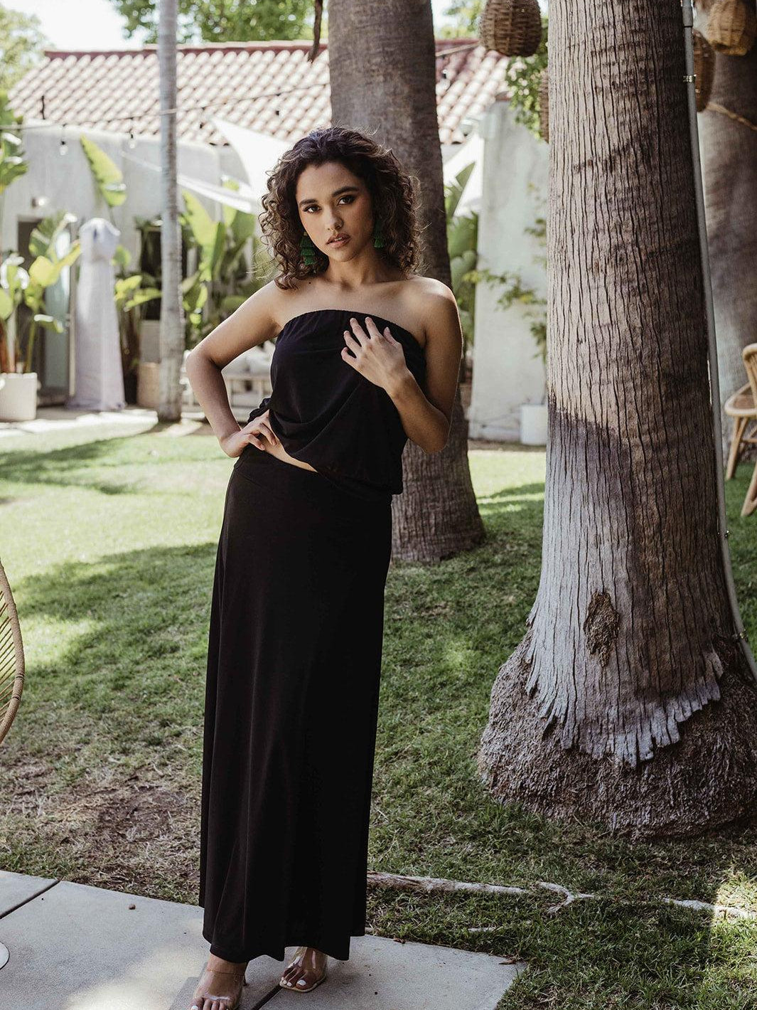 Classic Black Stretch Maxi Skirt-BEST SELLER