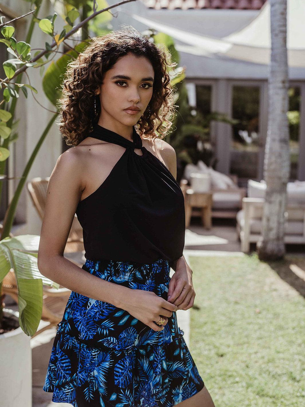 Palm Smocked Stretch Skirt - FINAL SALE